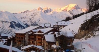 coucher de soleil à Peisey Vallandry
